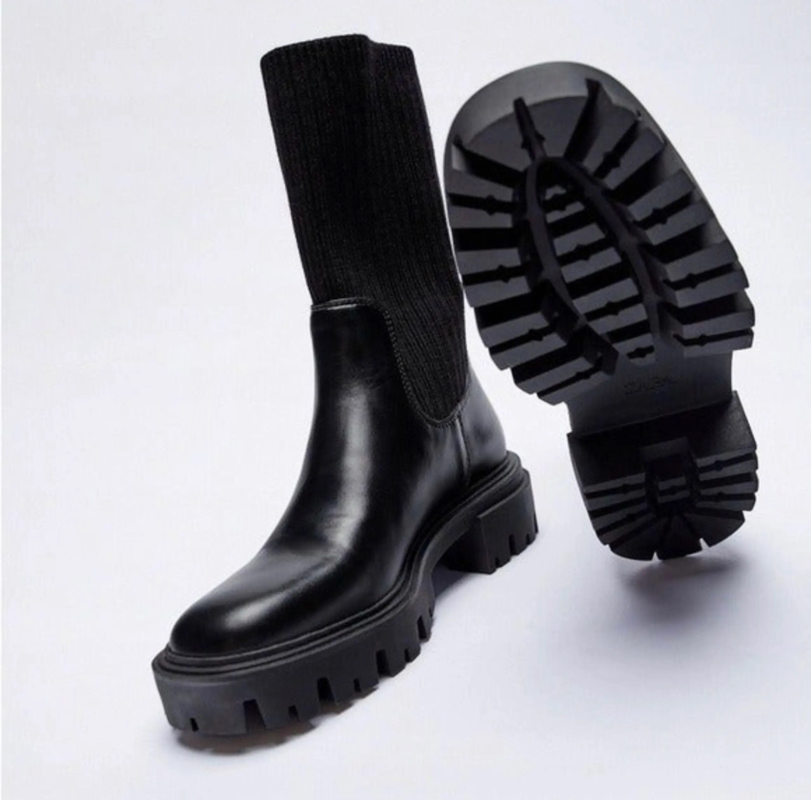 Sock style ankle boots ZARA