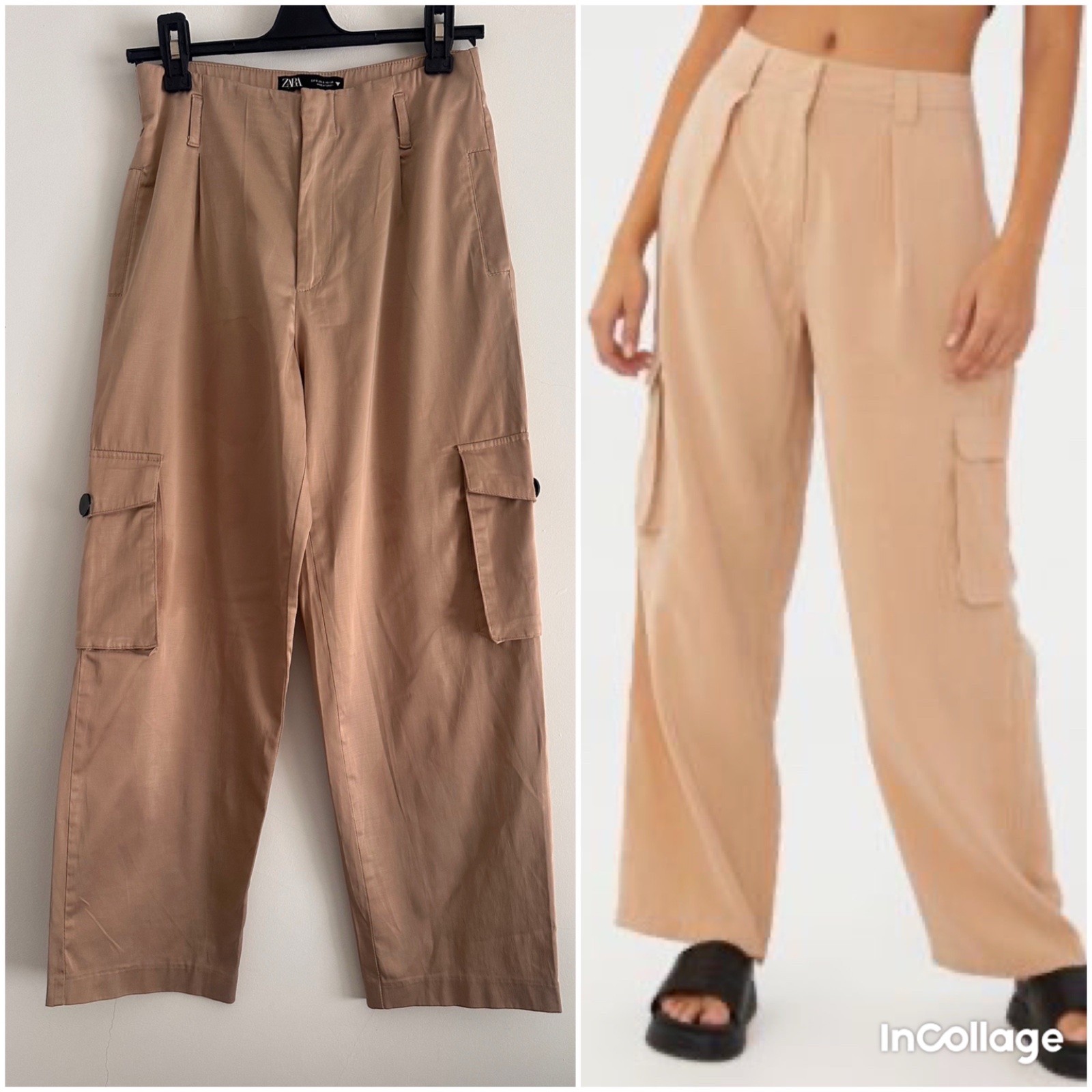 Pantalon ZARA Cargo satiné 