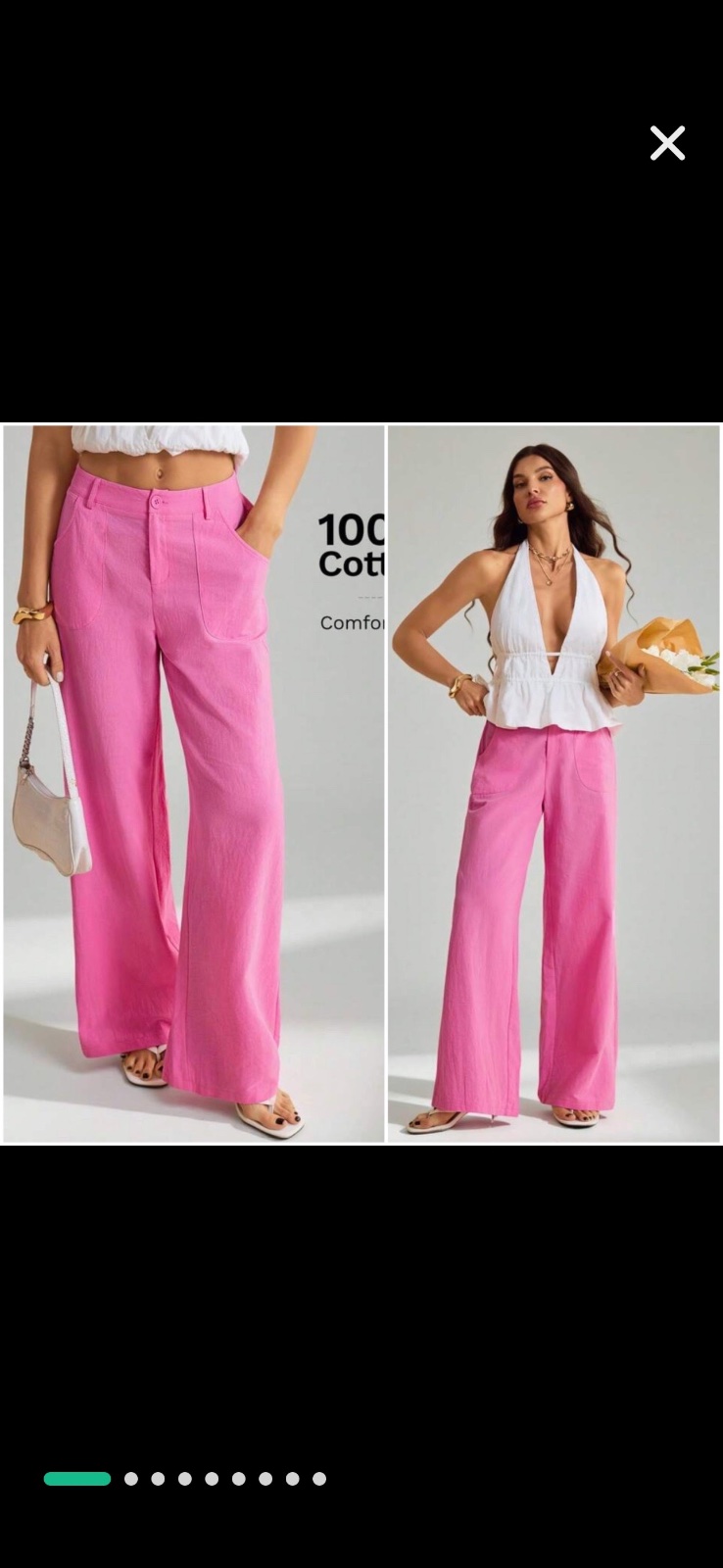 Pantalon rose 100% cotton 