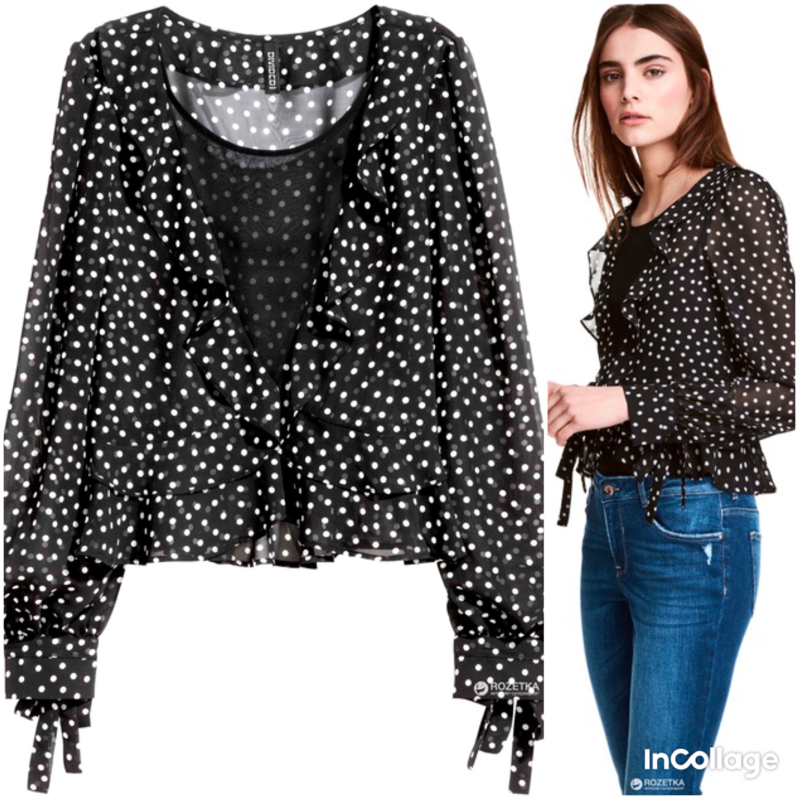 Chemise noir H&M a petit pois neuf !