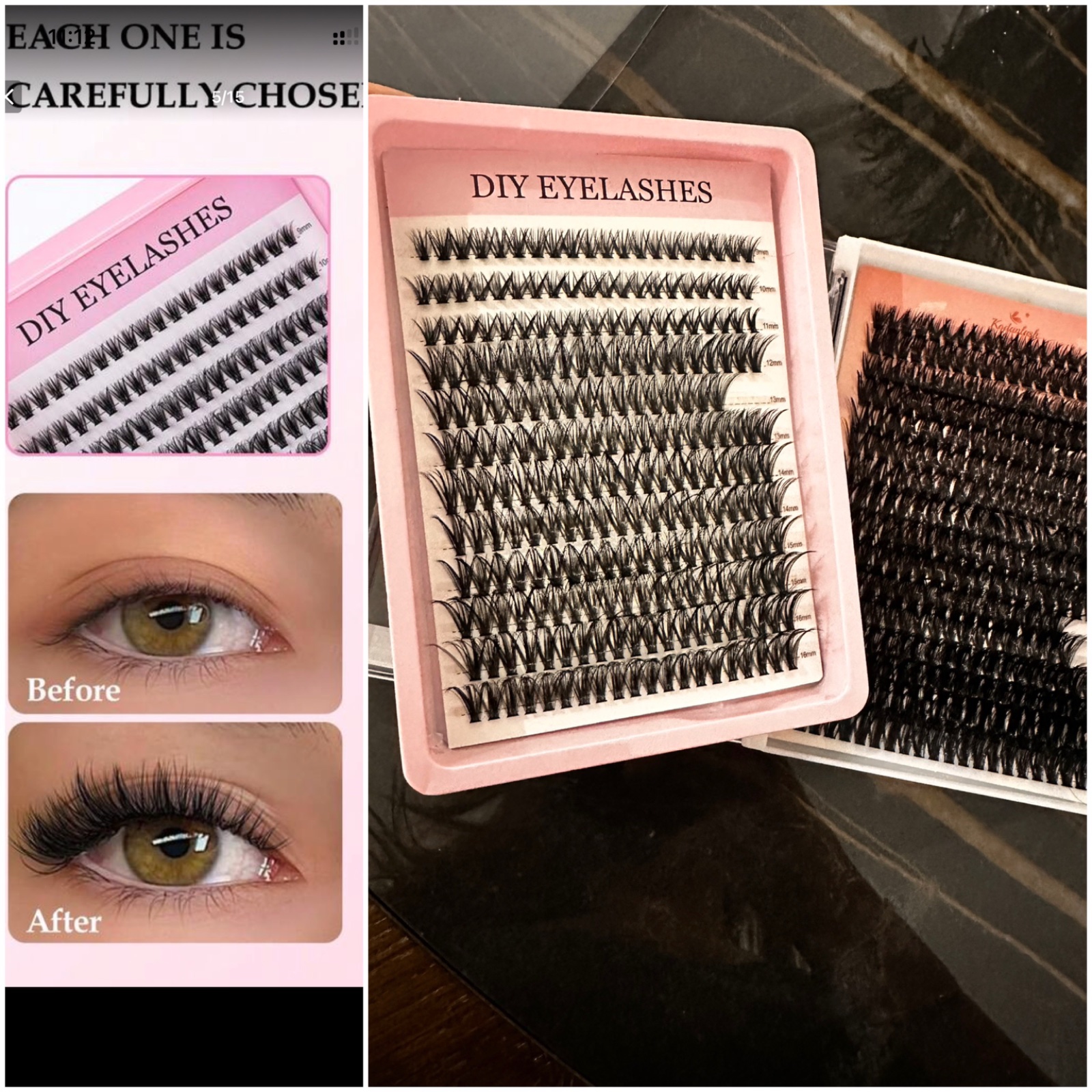 Lot de 2 paquets de cils a cils 