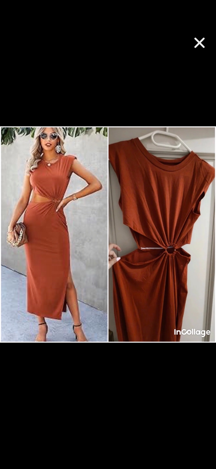Robe orange moulante avec fente !!