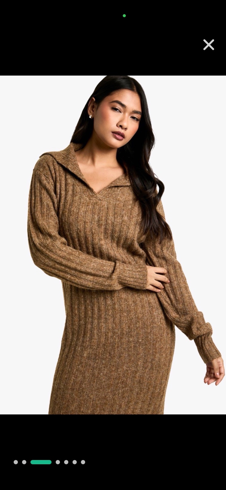 Robe en maille douce avec détail col côtelé épais