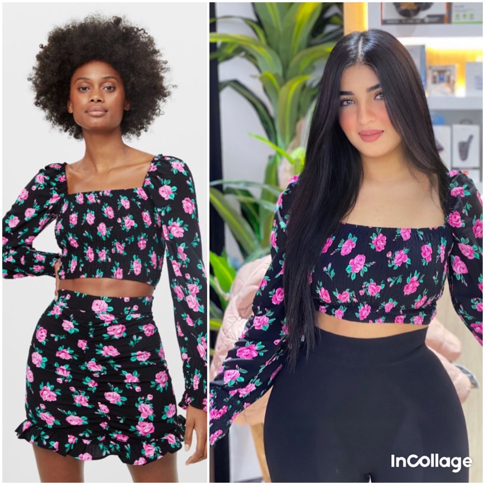 Petite chemise a fleurs BERSHKA