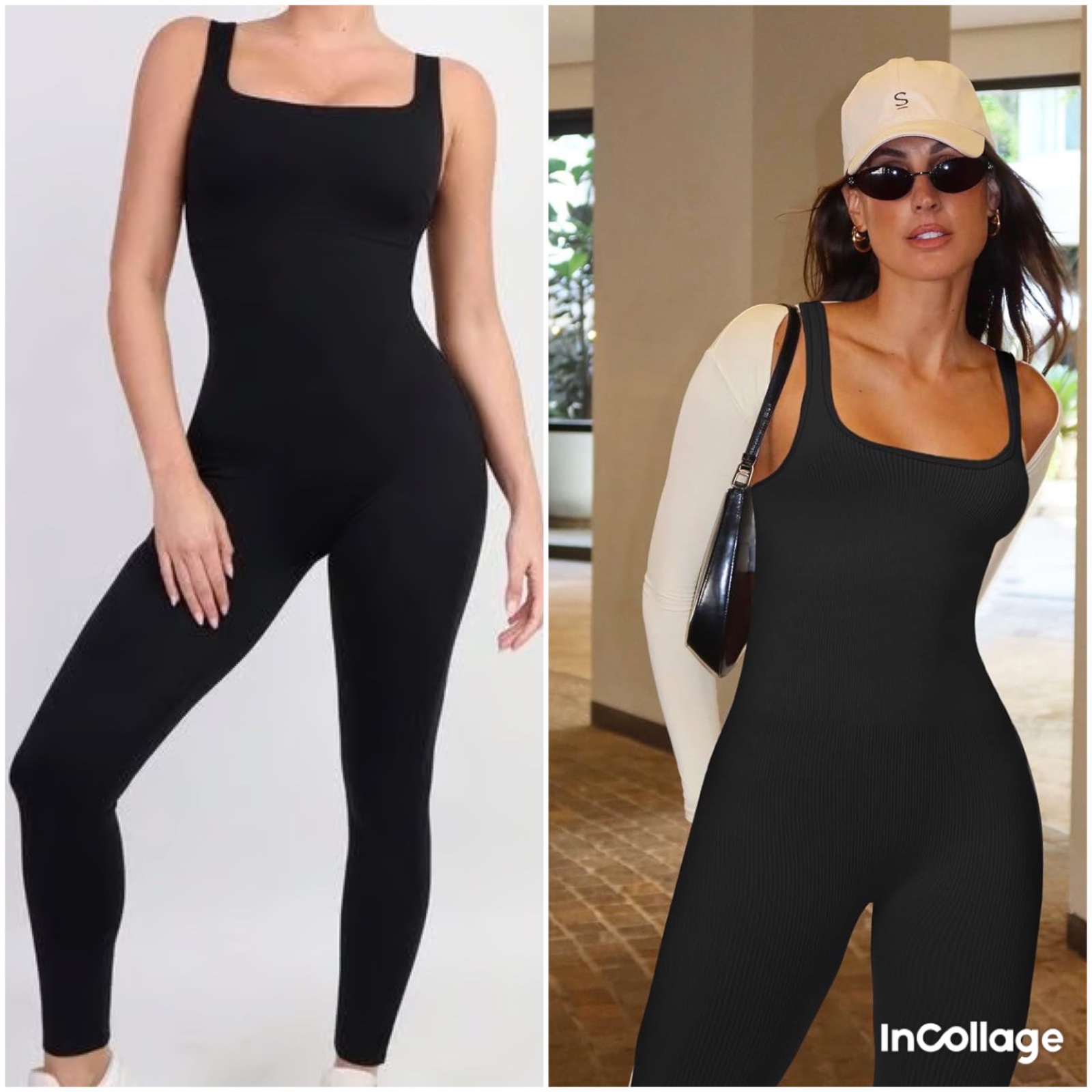   Jumpsuit côtelée à col !!carré une pièce yoga!  et l'entraînement 