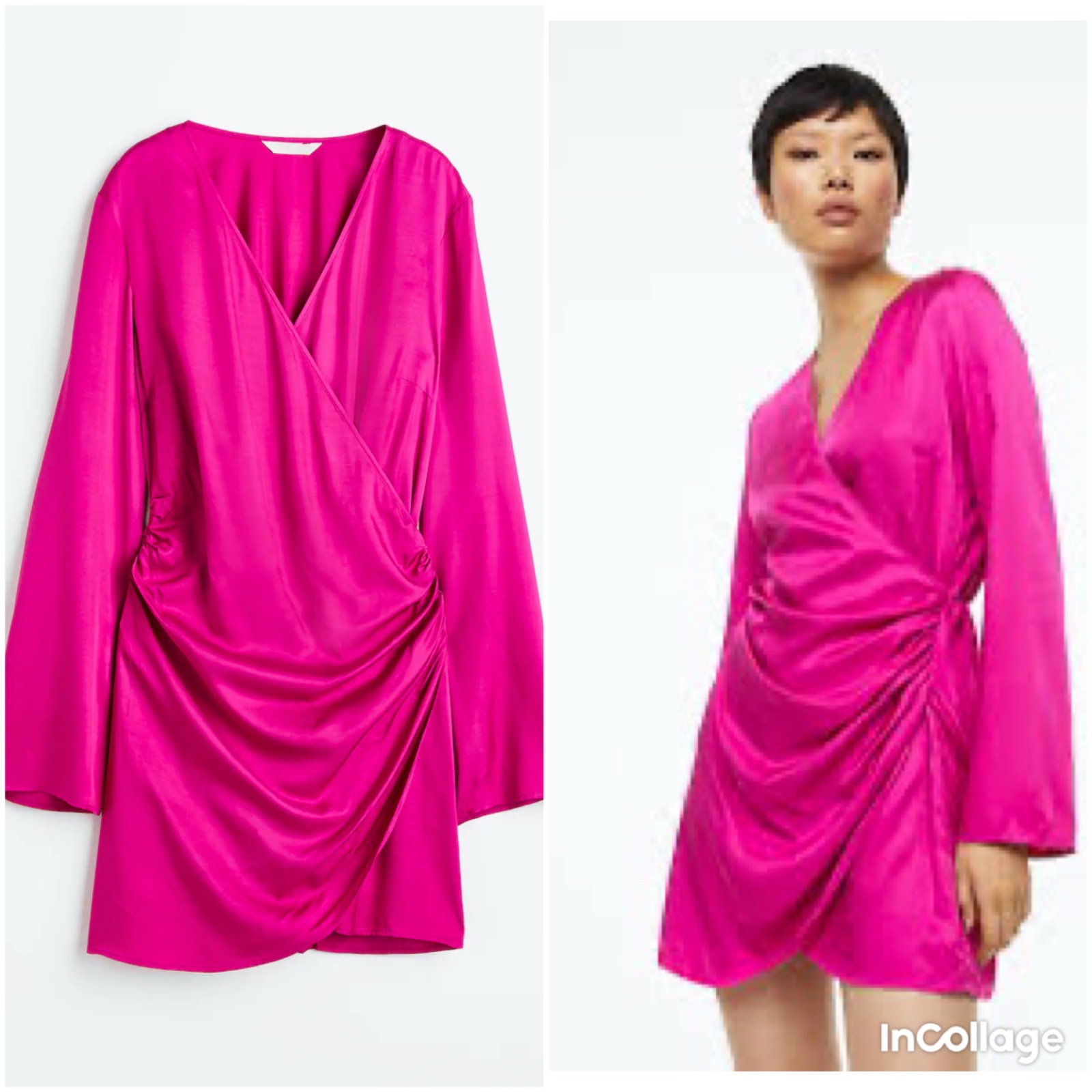 Robe H&M rose fushia en satin !