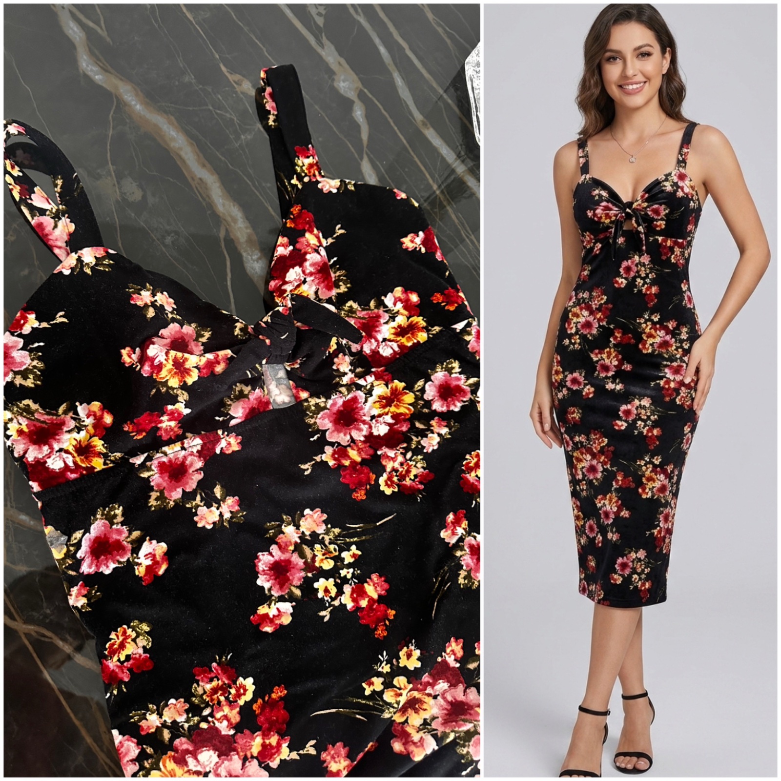 Robe midi ajustée