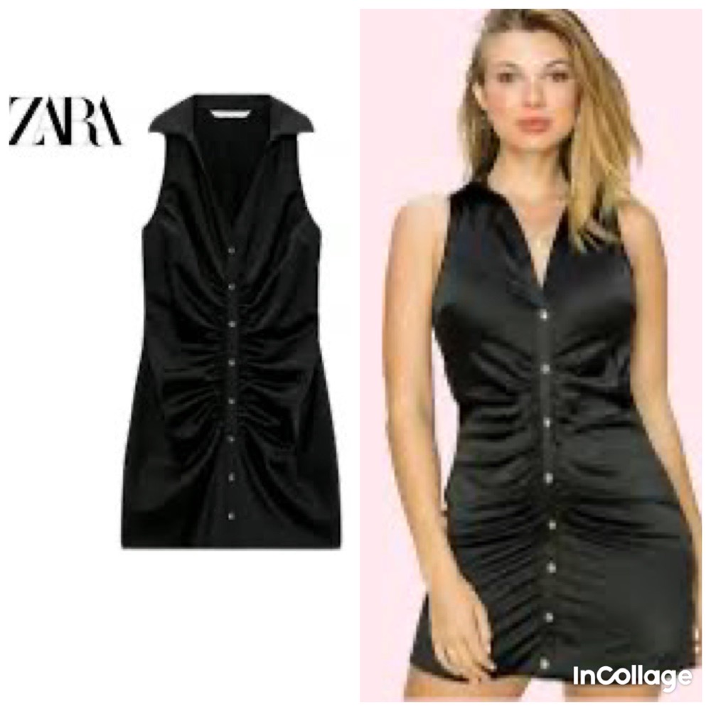 mini robe zara en satin 