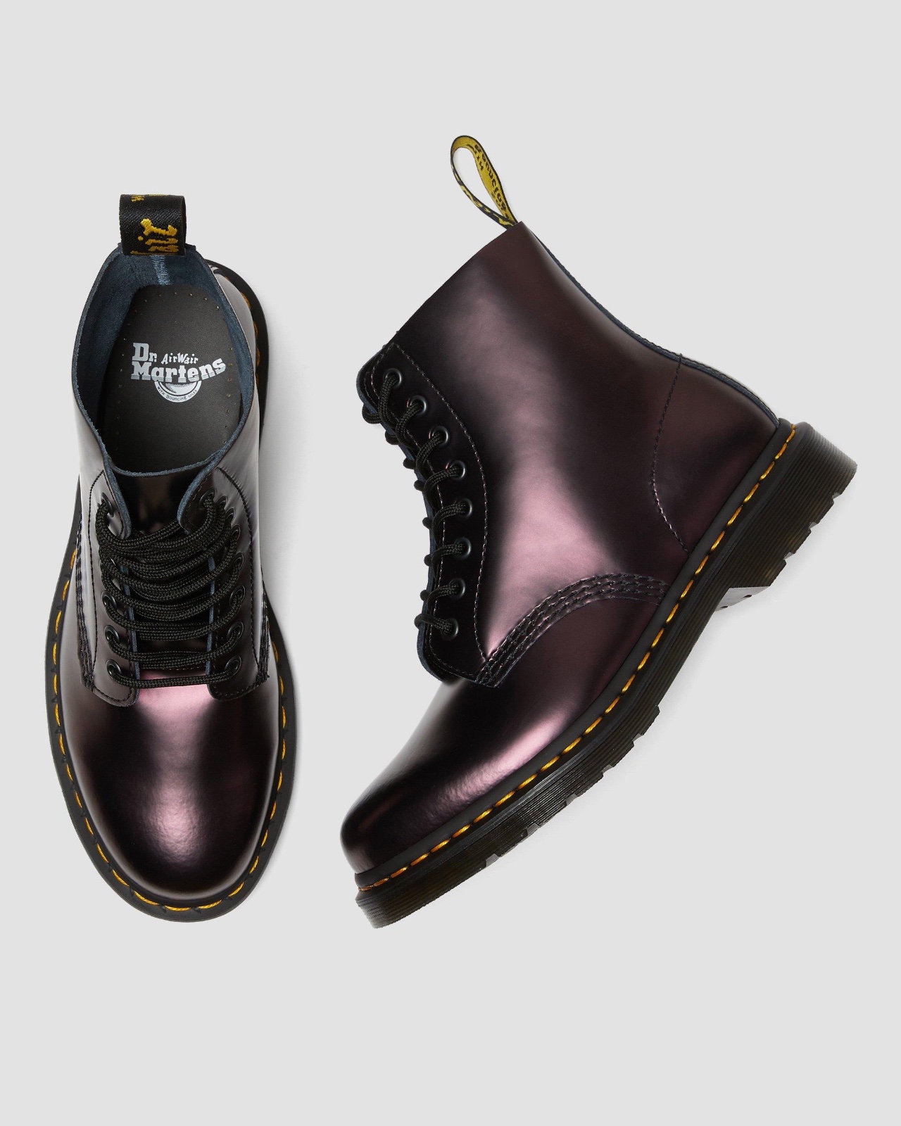 Dr. Martens 1460 PASCAL Purple Methalic Leather Boots 