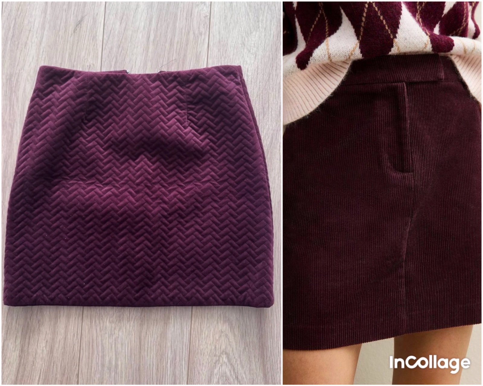 Velvet burdungy skirt Newlook 