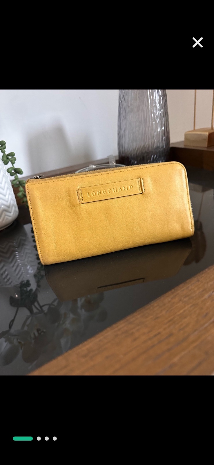 Butter yellow portfeuille longchamps authentique 