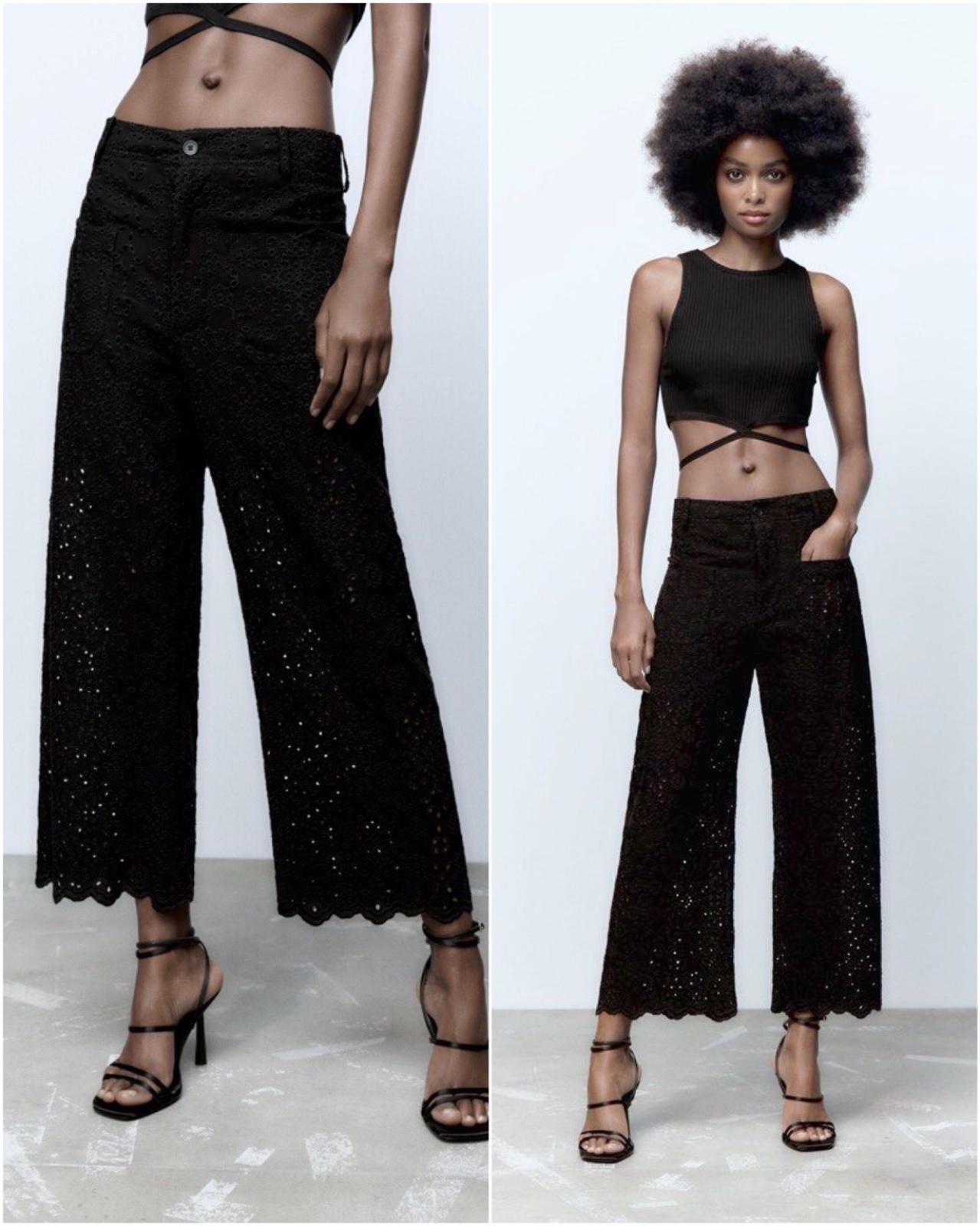 Pantalon ZARA en broderie anglaise !!