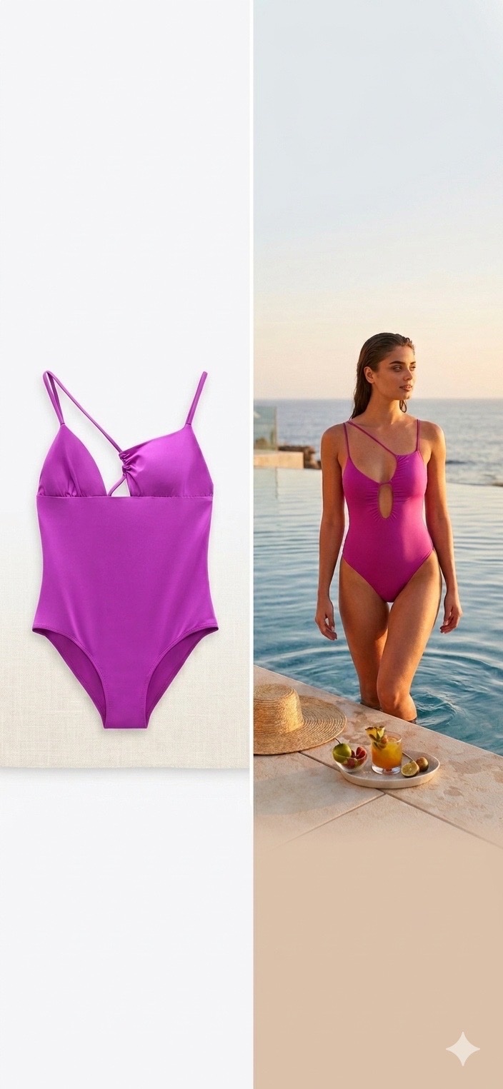 Maillot ZARA rose violine neuf 