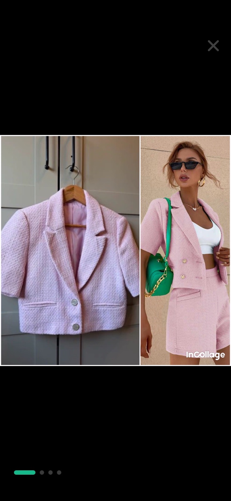 Blazer pink en tweed 
