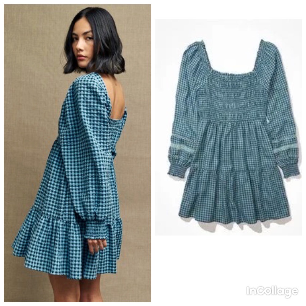 Jolie petite robe avec col carré 