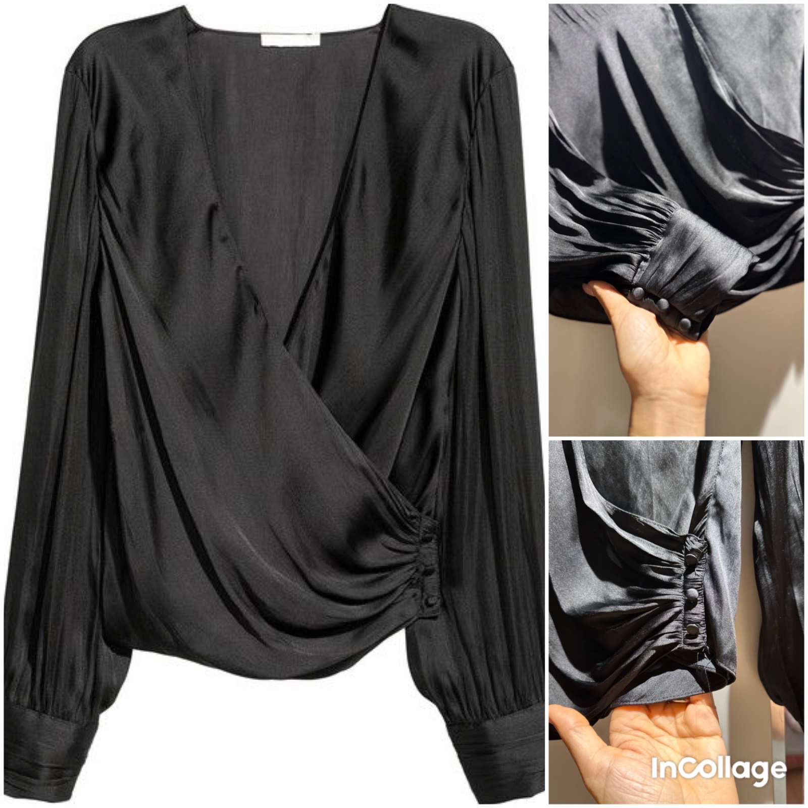 Chemisier H&M satinée noir 