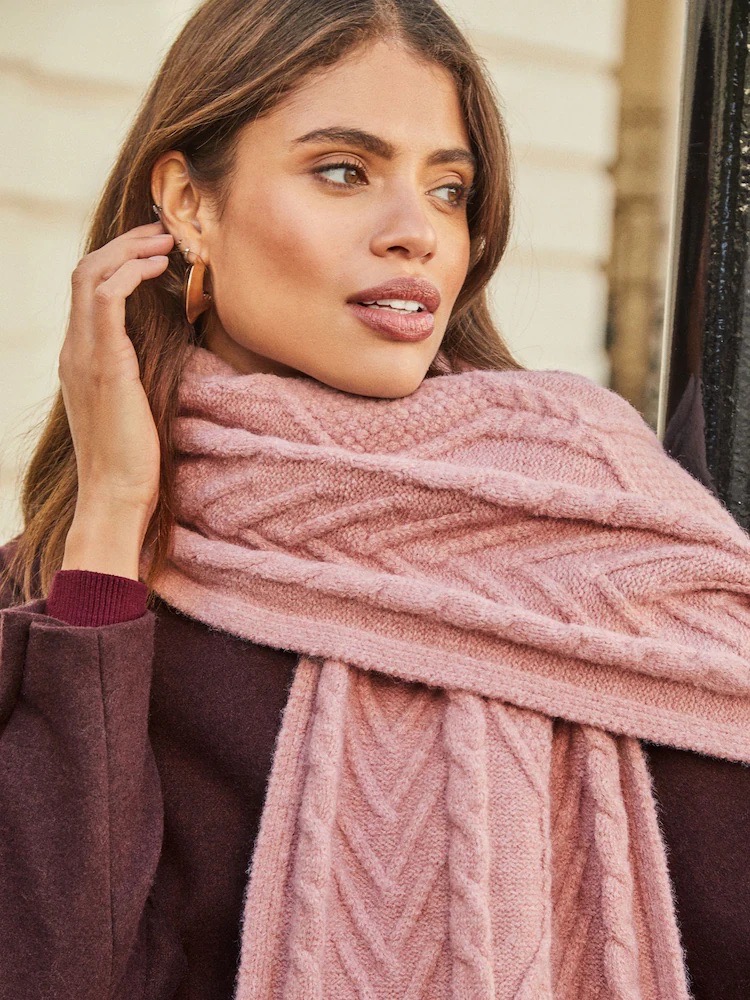 Cachecol neuf rose a pailettes 