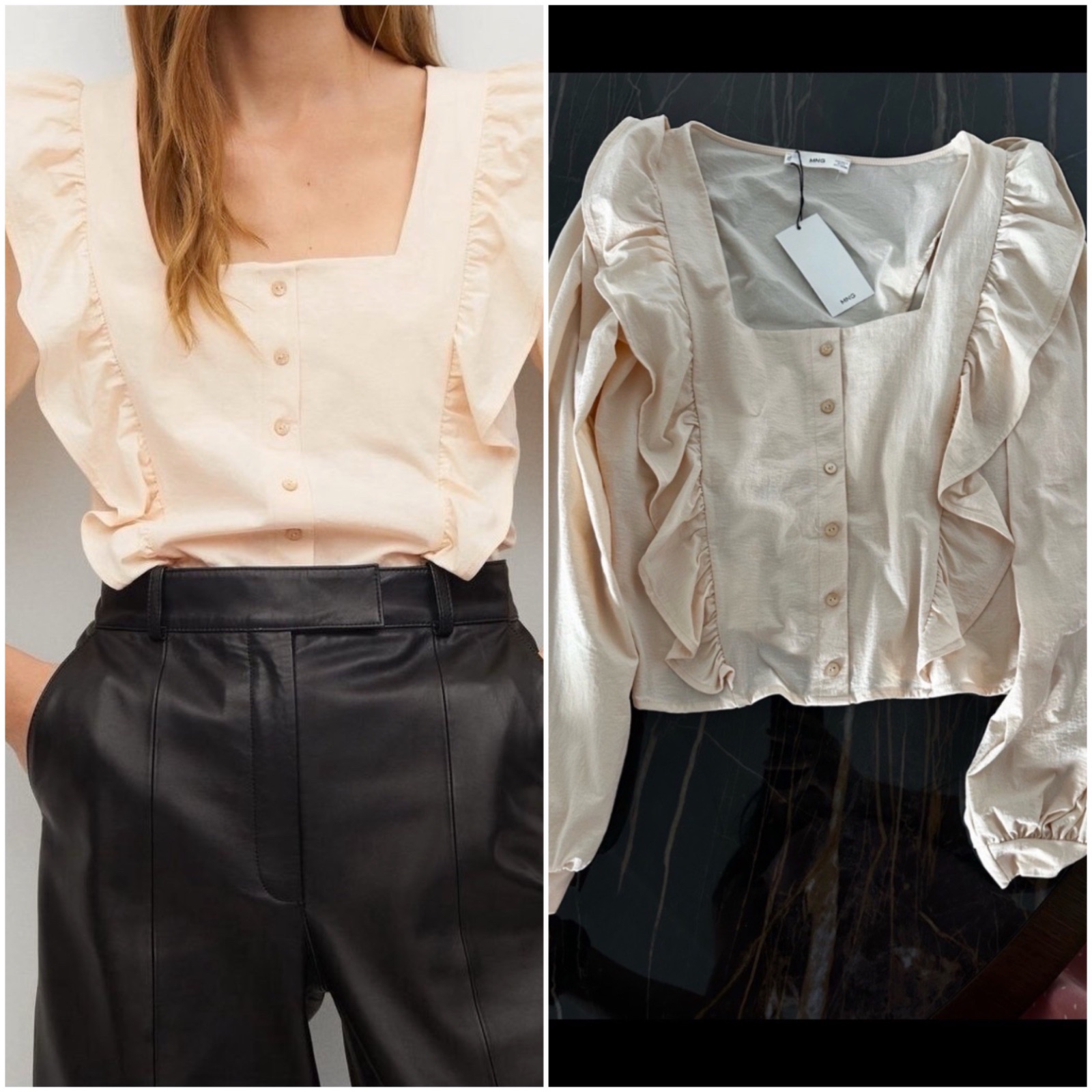 Chemise MANGO nude 