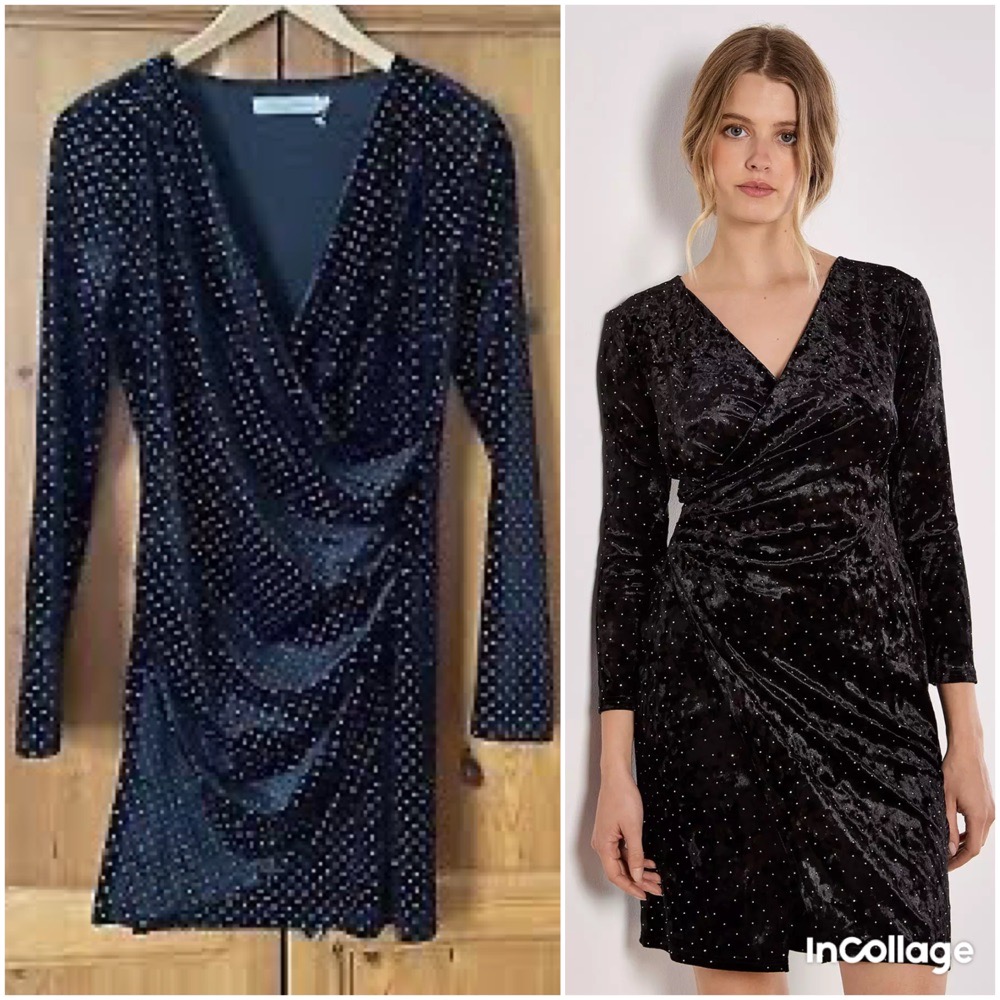Velvet mini dress bling bling 