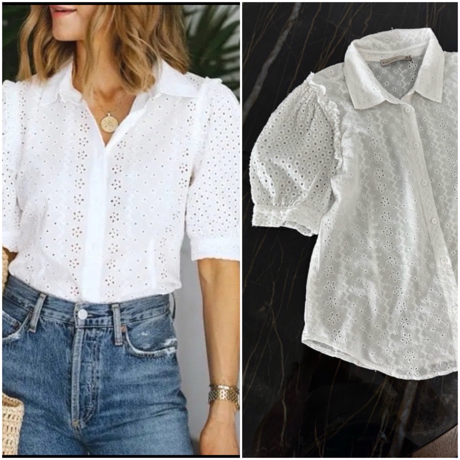 Petite chemise en broderie anglaise 