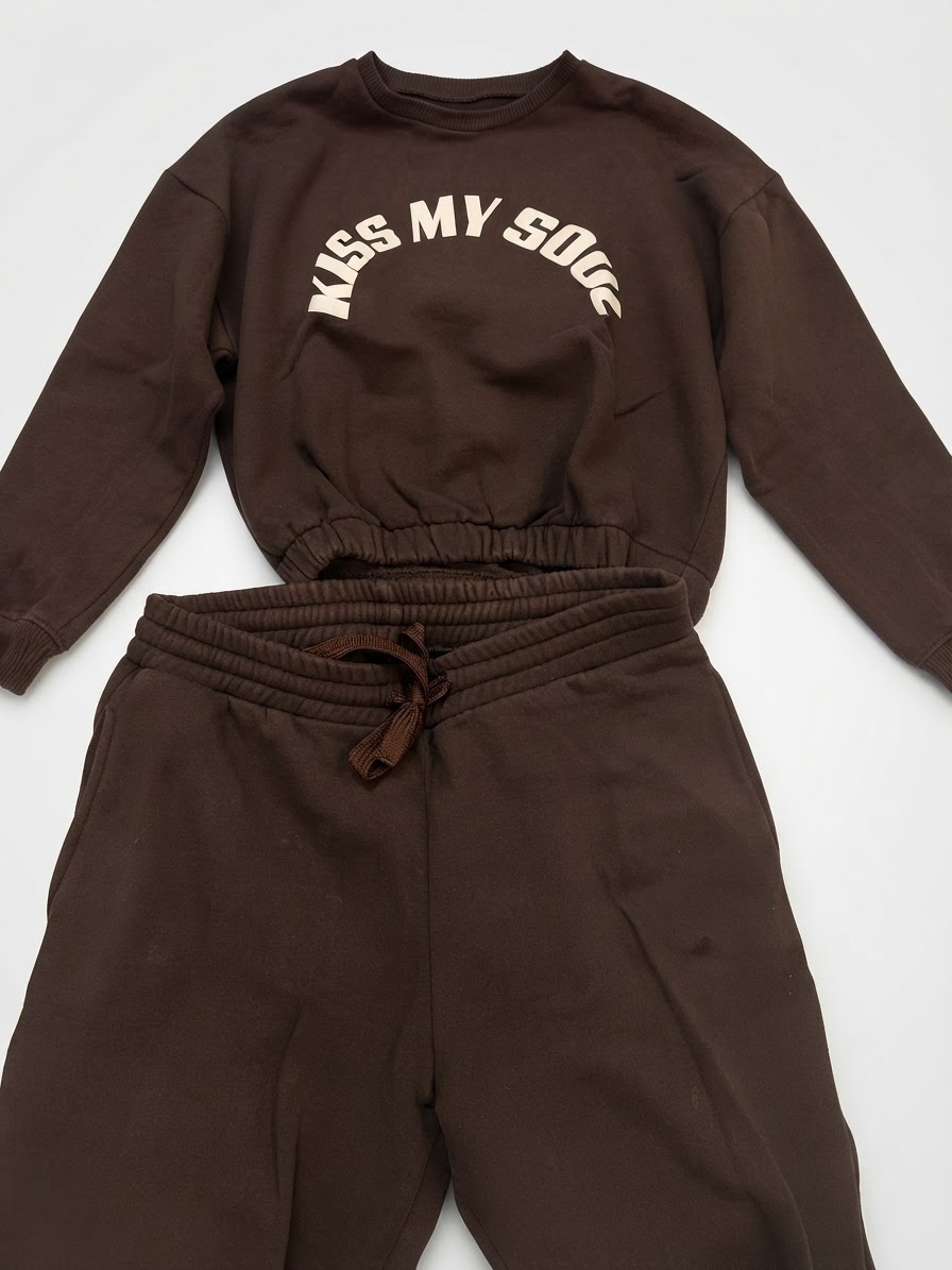 Ensemble jogging femme marron chocolat – Sweat + pantalon