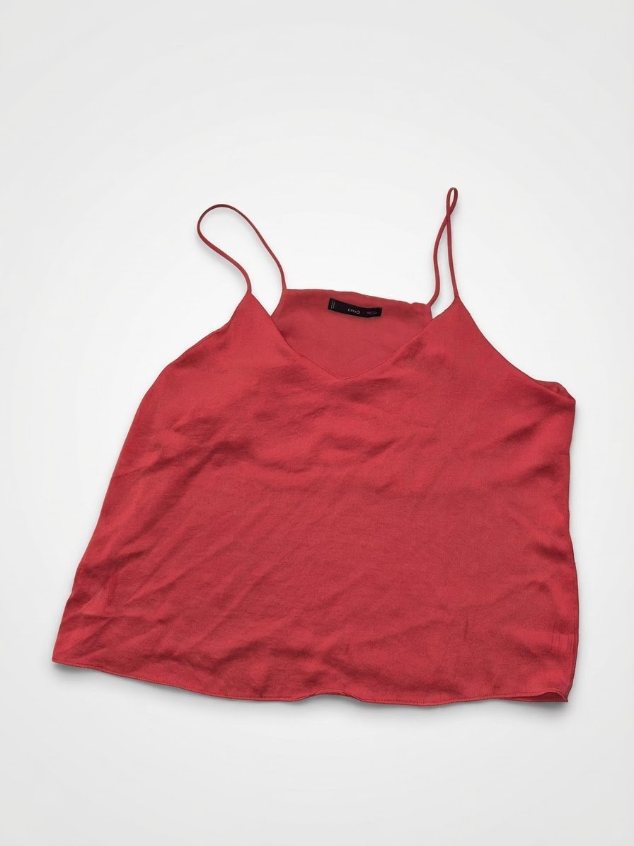 Top Mango rouge à fines bretelles – Neuf
