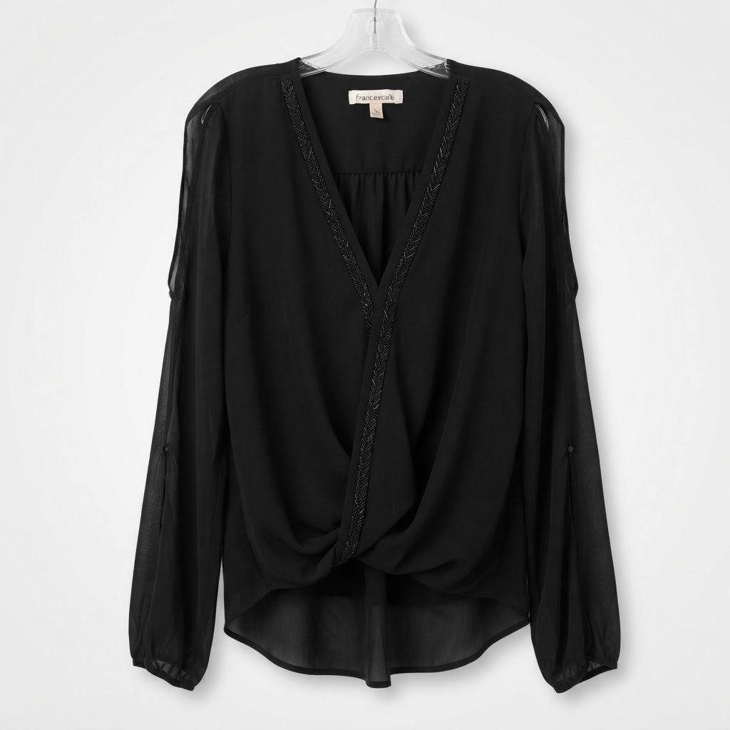 Black V-neck Francesca 