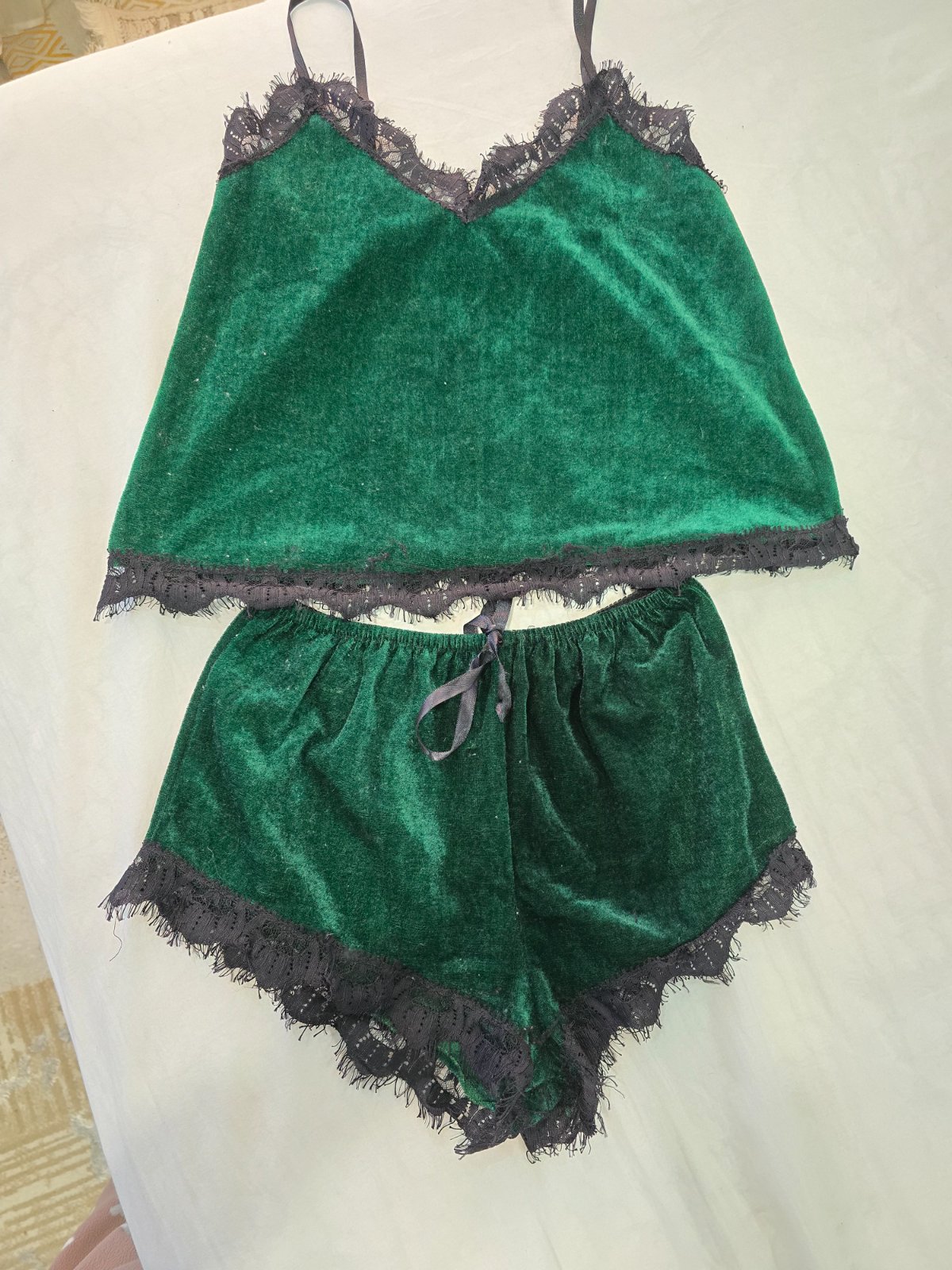Pyjama velour vert 2 pièces