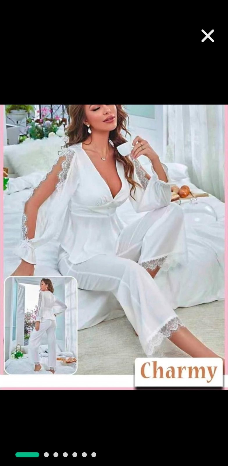 Pyjama 2 pièces blanches tissu légér 
