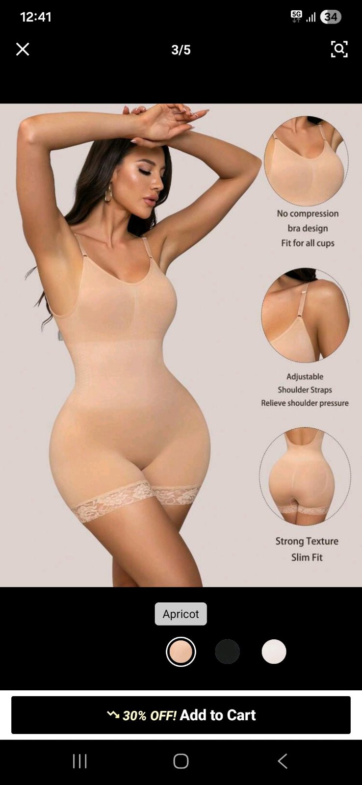 Gain seamless couleur nude taille M 