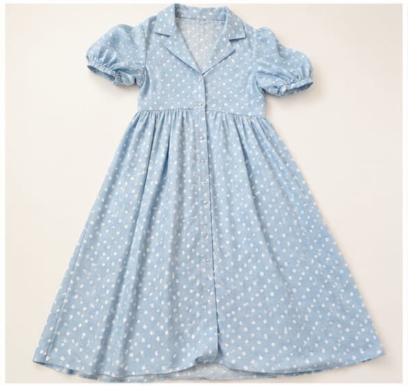 Robe d'été bleu ciel à pois 