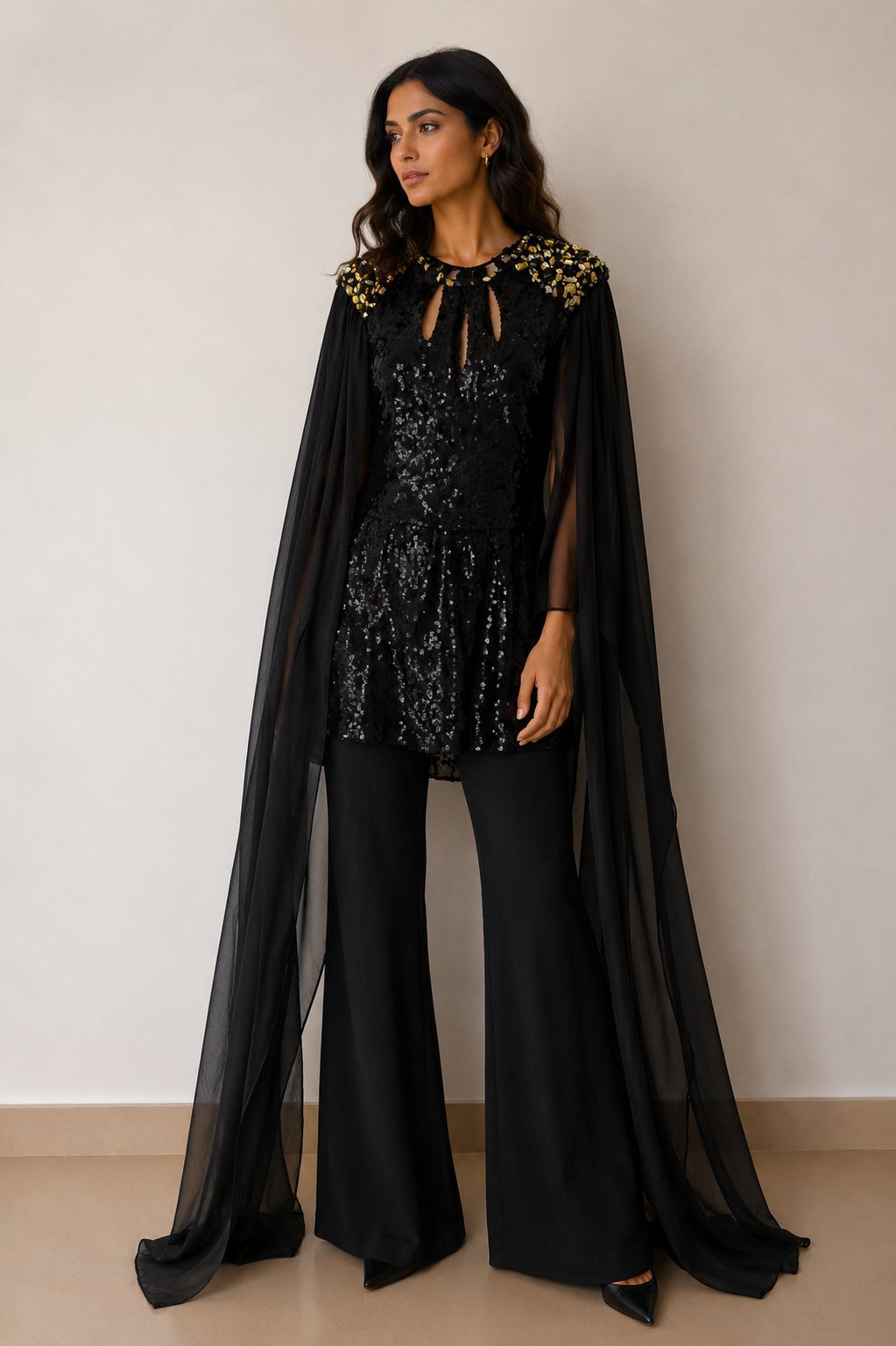 Haut de tenue soirée en sequin 