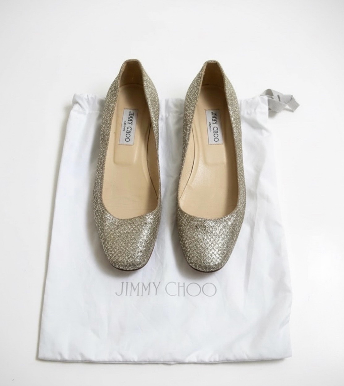 Ballerines cuir en filet pailleté JIMMY CHOO confortable pour les grandes occasions