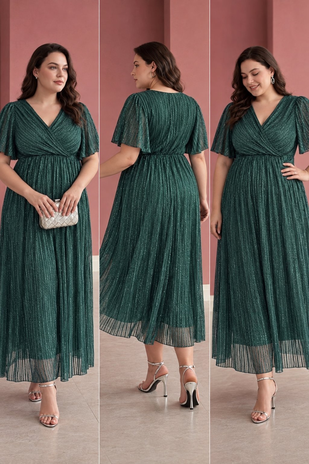 Robe shein vert grand taille