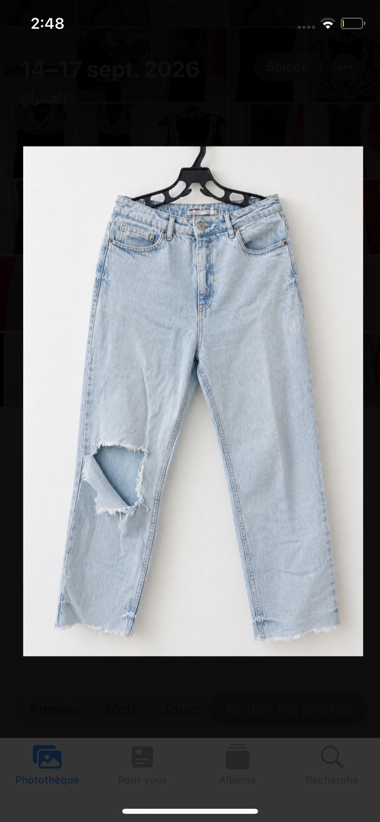 Jean mom bleu clair déchiré 👖💙