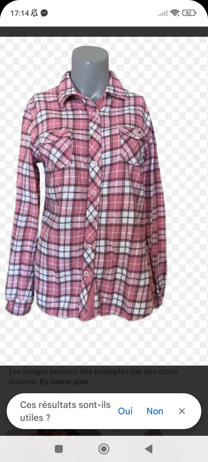 Cette chemise est une chemise en flanelle à carreaux roses, un vêtement doux, chaud et confortable