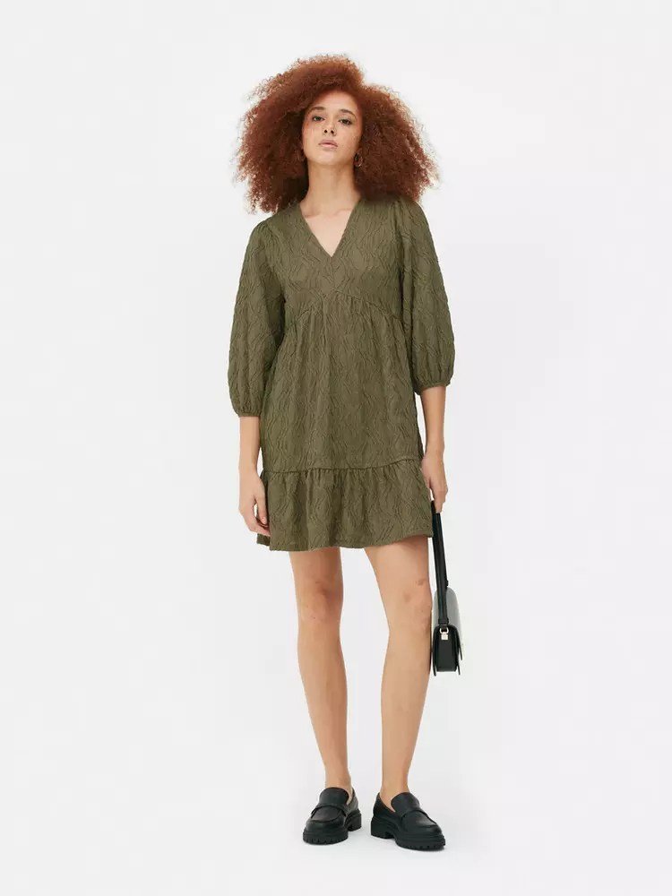 Robe verte primak manches trois-quarts jamais portée taille 34 et 36