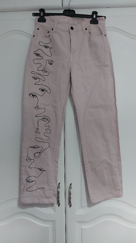Pantalon lilas imprimé pull&bear taille s/36 m/38