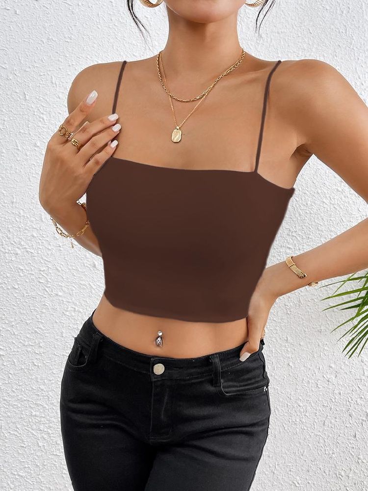 Crop top marron taille standard 