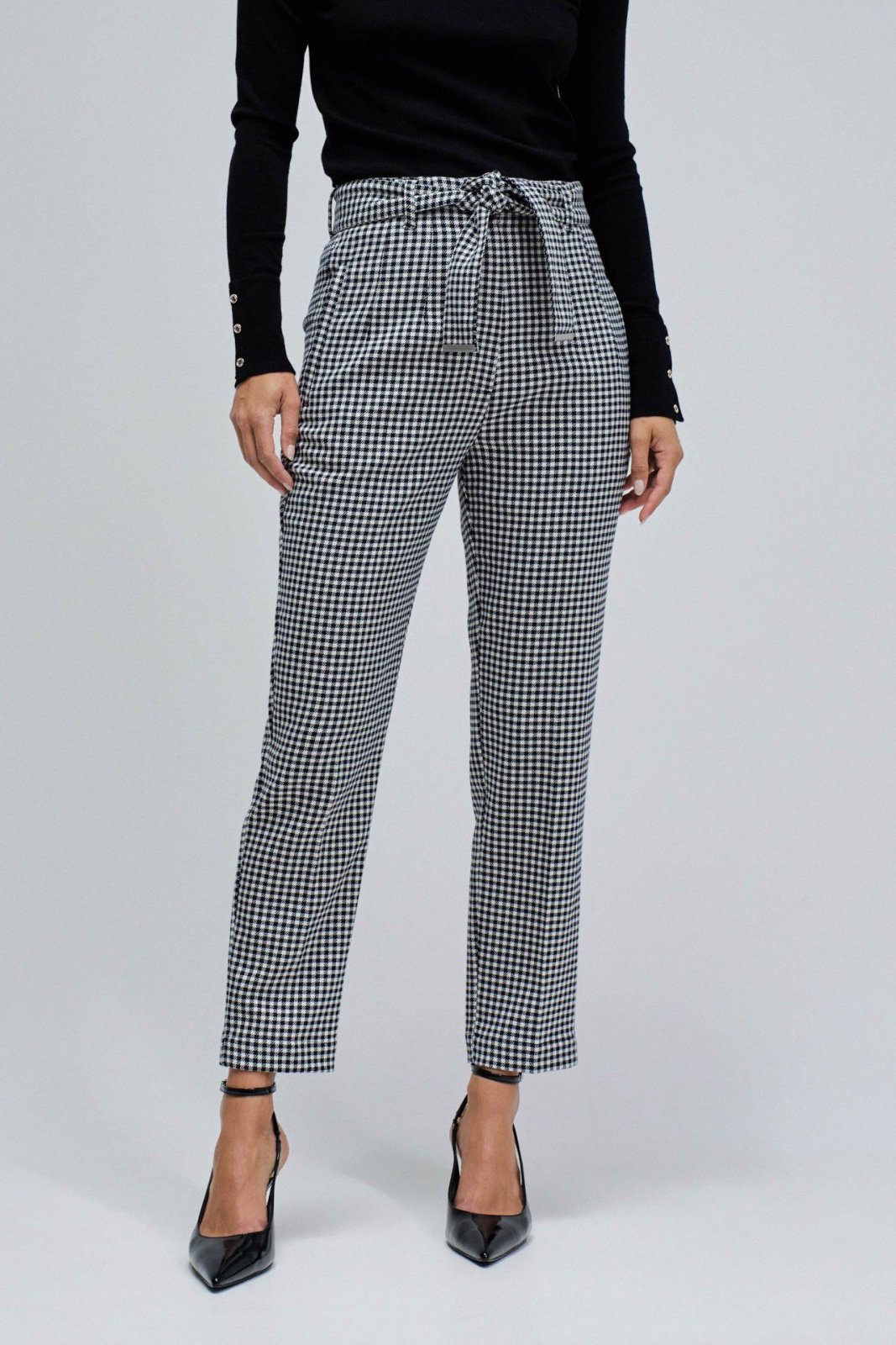 Pantalon noir à carreaux