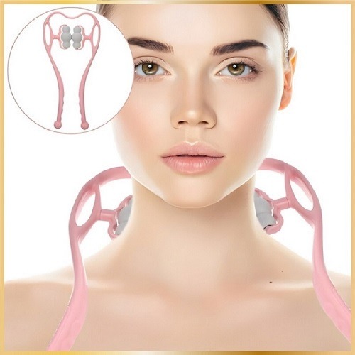 Masseur De Cou De Massage Cervical Manuel Masseur De Cou Portatif Pour Relaxation Et Soulagement Des Douleurs Cervicales - Rose Fuchsia