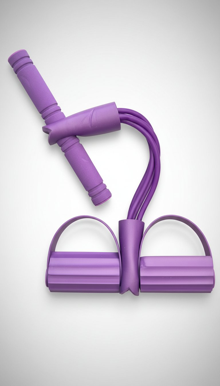 Bandes de résistance à 4 tubes  avec poignées antidérapantes pour la musculation, la minceur de la taille homme femme  - Violet