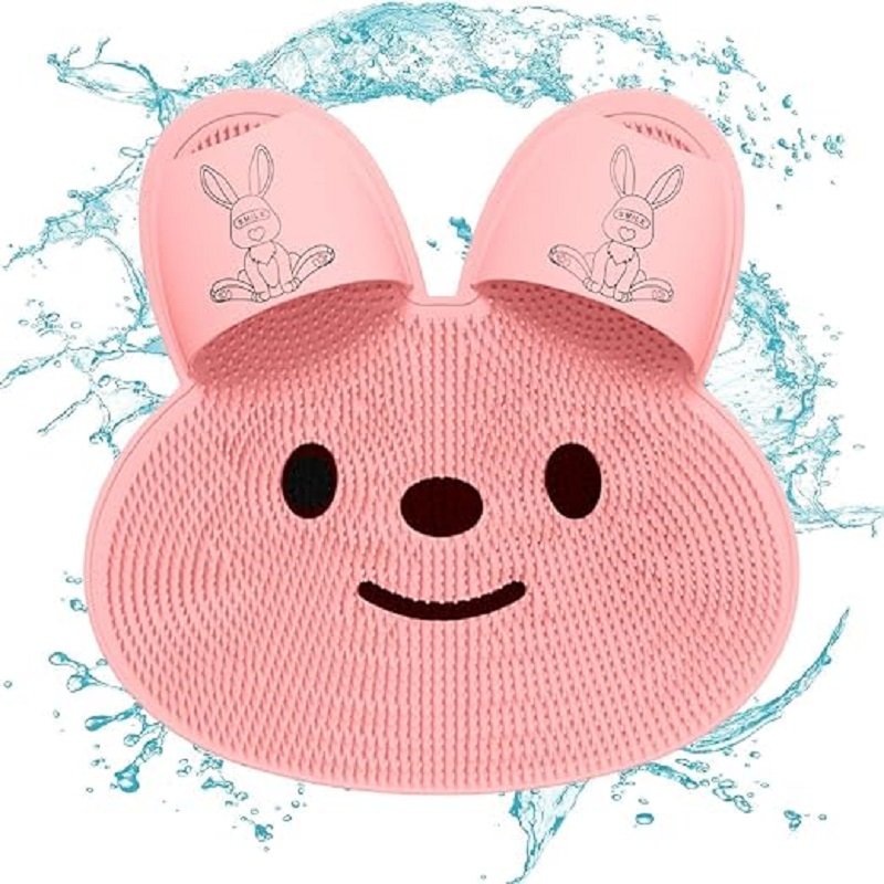 Tapis de lavage et massage des pieds pour salle de bain - Rose
