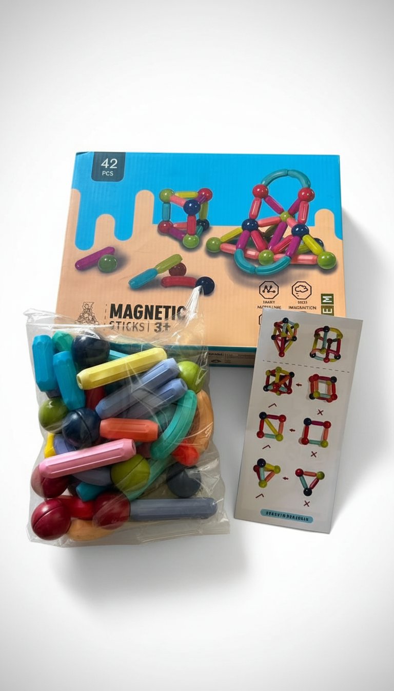Jouets de construction magnétique éducatifs, jouets pour enfants de +3 ans (42 pièces)