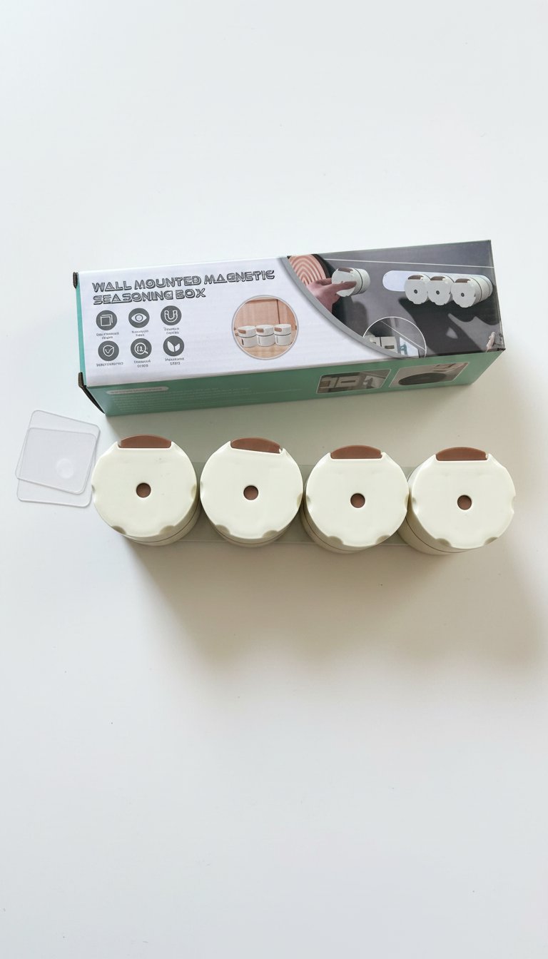 Ensemble de 4 pots à épices magnétiques muraux
