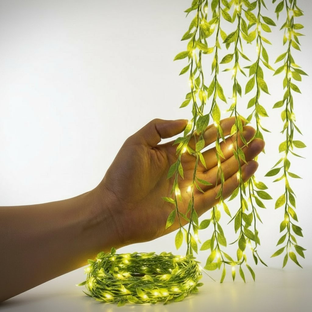Guirlande Lumineuse Extérieur , Feuilles De Saule 100Led 10M