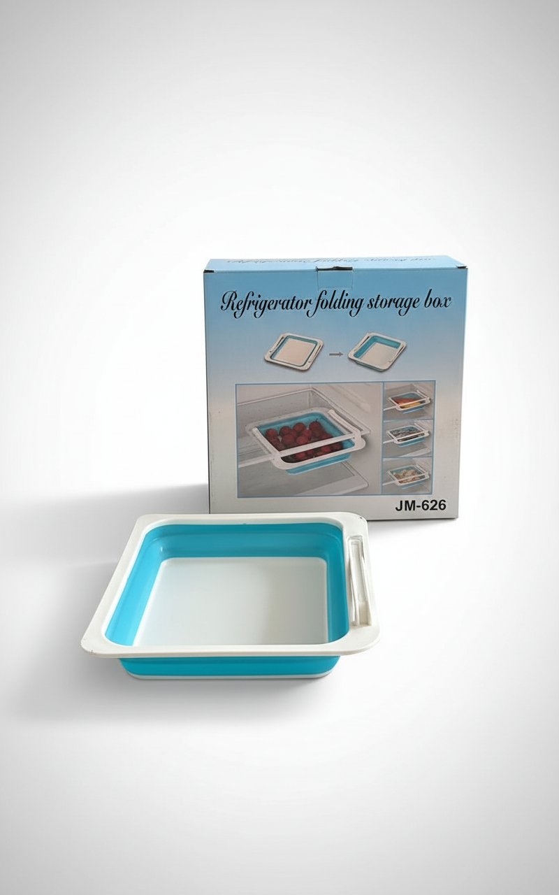 Boîte de rangement extensible pour réfrigérateur - Bleu ciel 