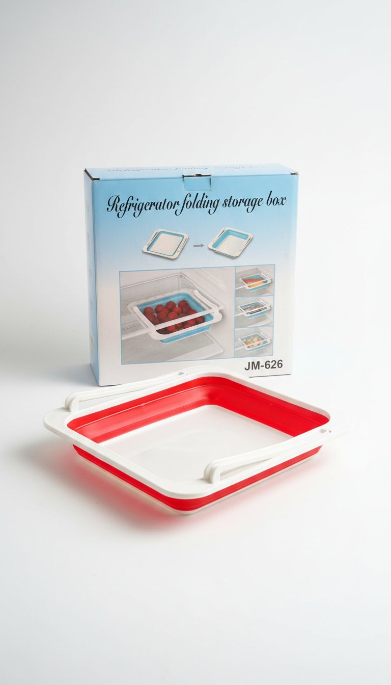 Boîte de rangement extensible pour réfrigérateur - Rouge