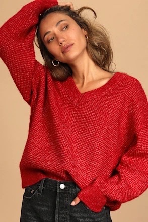 Pull rouge bordeaux