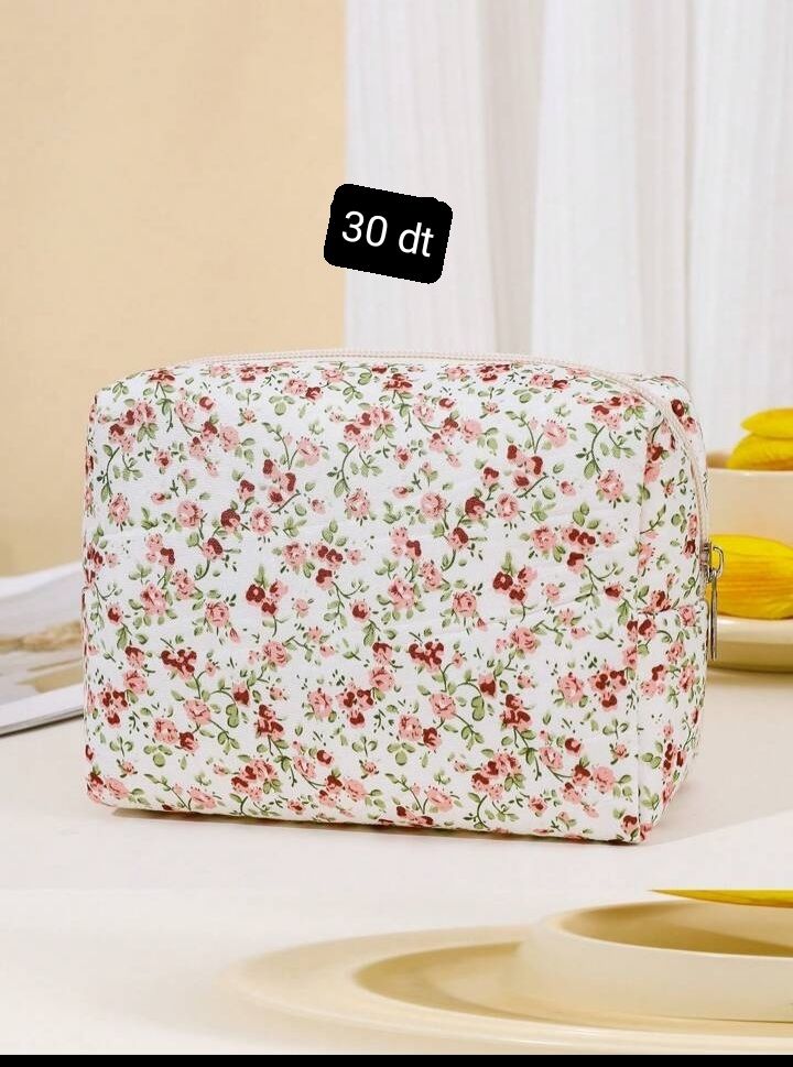 Trousse maquillage fleurie 